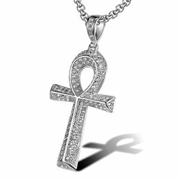 Hochqualität Jesus Kreuzhähler Halskette Edelstahl 18K Gold plattiert religiöser Schmuck für Frauen Glaube Halskette