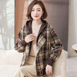 Women's Jackets Mother Spring Woolen Overcoat Thickened Coat 2023 Style of Largesize Knitted Cardigan for Middleaged and Elderly Women Ins 231011