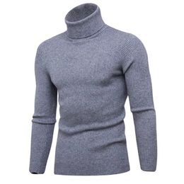 Men s Sweaters Casual Men Turtleneck Sweater Autumn Winter Solid Color Knitted Slim Fit Pullovers Long Sleeve Knitwear Warm Knitting Pullover 231012