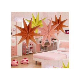 Party Decoration 30Cm 45 Cm 60 Nine Angles Paper Star Home Decoration Tissue Lantern Hanging Stars For Christmas Party Kd1 Home Garden Dhff9