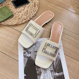 Designer Slides Women Slippers Luxury Sandals Brand Sandals Real Leather Flip Flop Flats Slide Casual Shoes Sneakers Boots by brand W407 001