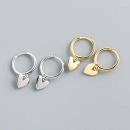 Hoop Earrings 925 Silver Color Love Heart Female Fashion Cute Romantic Elegant Jewelry Couple Handmade Gifts