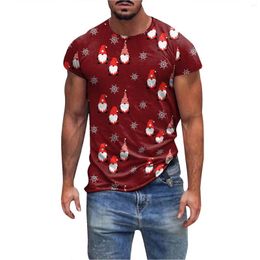 Men's T Shirts Printing Short Sleeve Mens Fashion T-Shirt Leisure Cotton Digital Graphic Pulovers Christmas Shirt Round Neck Tops Clothing
