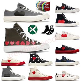 Designer OG Chucks Taylors All Star Casual Canvas Shoes Low 1970s High Multi-Heart White Black Commes Des Garcons x Classic Plate-forme Trainers Sports Sneakers