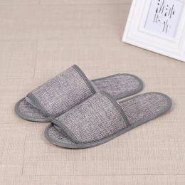 Simple 8styles Disposable Slippers Hotel SPA Home Guest Shoes Anti-slip Cotton Linen Slippers Comfortable Breathable Soft One-time Slipper