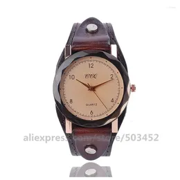 Wristwatches 100pcs/lot CCQ 92023 Feminino Clock Casual Genuine Leather Analog Quartz Erkek Kol Saat Factory Price Watches For Men Women