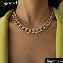 Cuban Choker Necklace Collares Punk Vintage Chunky Thick Link Aluminum Chain For Women New Year Jewelry Accessories Dhgarden Otkho