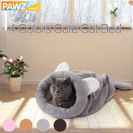 Cat Beds Furniture Pet Cat Sleeping Bags Plush Beds Cute Cat Soft Warm Nests Cat House 4 Colours Cat Mat Puppy Cushion Bed for Cat Small Dog Rabbits 231011