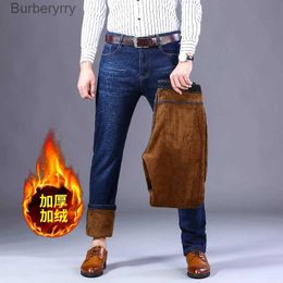Men's Jeans Winter Casual Style Quality Man Fleece Thickened Denim Pants Men's Solid Straight-Leg Trousers Warm Jeans JR09L231011