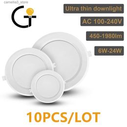 Ceiling Lights 10pcs/lot LED Downlight 110V 220V Ceiling Light 17W 20W 24W Recessed Led Down light Round Panel Light Spotlight Indoor Lighting Q231012