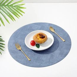 Table Mats Protection Mat Comfortable Durable Round Faux Leather Placemats Heat Resistant Easy To Clean For Home