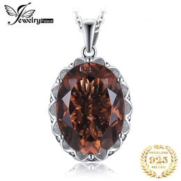 Pendant Necklaces JewelryPalace Huge 8ct Natural Smoky Quartz 925 Sterling Silver Pendant Necklace for Women No Chain 231012