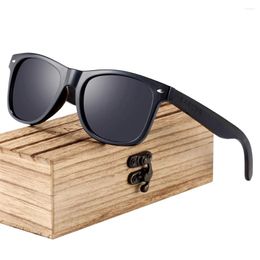 Sunglasses Black For Men Sun Glasses Polarized Sunshade Natural Wood Eyeglasses Oculos