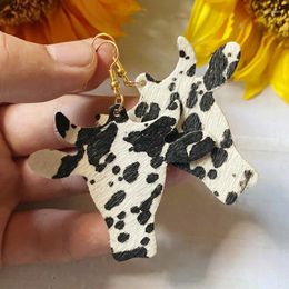 Dangle Earrings Western Jewelry Cowhead Cowhide Leather Drop For Women Cowgirl Gift