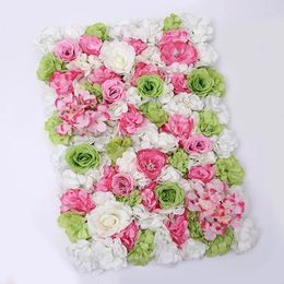 Decorative Flowers 40x60cm Silk Rose Flower Wall Artificial Mats Wedding Decoration Romantic For Background