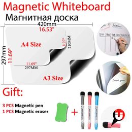 Whiteboards A3A4 Magnetic WhiteBoard Refrigerator Magnets Plan Calendar Kitchen Menu Weekly Planner Message Board 231007