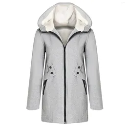 Women's Jackets 2023 Winter Women Warm Jacket Thicken Fleece Outwear Ladies Hooded Coat High Street Parka Overcoat Plus Size