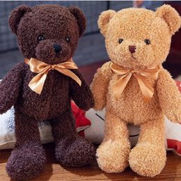 Plush Dolls 35CM Cute Bow Tie Teddy Bear Toys Soft Stuffed Animal Doll Mr bear Cartoon Pillow Valentines Gifts Wedding Decor 231012