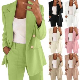 Women's Two Piece Pants Casual Solid Color Suit Jacket Womens Coats With Hoods And Storage Pockets Thin Wool Women S Fleece Vests