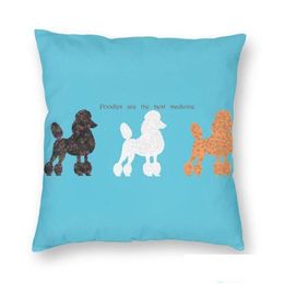 Cushion/Decorative Pillow Pillow /Decorative Fashion Poodle Dog Lover Case Home Decorative 3D Two Side Printing Cartoon Pudel Er For L Dh3D9