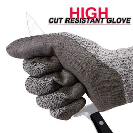 Sports Gloves NMShield 1251012 Pairs ANSI A4 Anti Cut Resistant Work Glove HPPE PU High Flex Proof Glass Handling Butcher Safety Gloves 231011