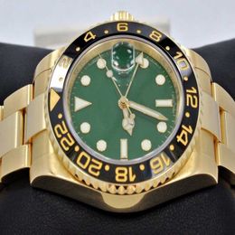 Mens Watches Rolx Movement Clean shipping 116713 18K Yellow Gold And Steel Ceramic Free Bezel Automatic Mechanical Casual Green Men's Sports Wrist Watches XUCAC