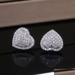 Heart Stud Earrings For Women High Quality Romantic Female Timeless Styling Earring Dhgarden Otogg