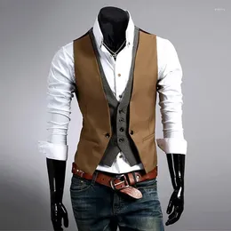 Men's Vests 2023 Fashion Autumn Suit Vest England Style Leisure Waistcoat Male Casual Business Sleeveless Coat Gentleman Tops