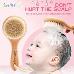 Hair Brushes Baby Hair Bursh Personalised Name Baby Brush Soft Goat Kids Hair Brush for Bathing Wood Comb for born Babies Hair Brushes 231012