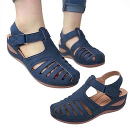 Sandals Womens Wedge Soft Hollow Closed Toe Shoes Summer Platform Wedges For Women Heels Sexy