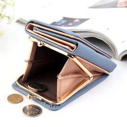 Wallets Wallet Women 2023 Lady Short Black Red Colour Mini Money Purses Small Fold PU Leather Female Coin Purse Card Holder