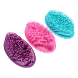 Bath Brushes Sponges Scrubbers 3 Pcs Loofah Sponge Silicone Bath Brush Scrubber Tools Brushes Massage Safe Body Cleaning Baby 231012
