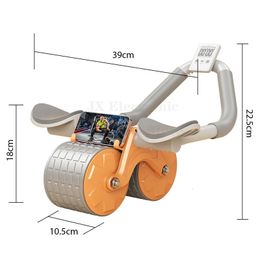 Sit Up Benches Automatic Rebound Abdominal Exercise Roller Wheel with Elbow Support and Timer Core Exercise Home Exercise Equipment 231012