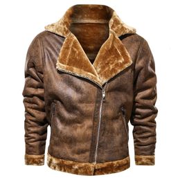 Men's Leather Faux Large Size Fashion Slim Bomber Jacket Men Flight Black Pilot Coats Winter 231011