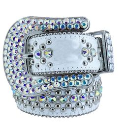 Men Women Bb 2023 Simon Belt Luxury Designer Belt Retro Needle Buckle BeltS 20 Colour Crystal diamond Bb belts Simon Skull needle buckle Waistbands for gift