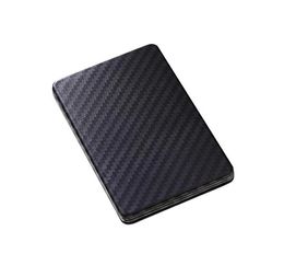 Striped Black Imitation Carbon Fiber Magnetic Card Cover Wallet - Durable and Stylish card sleeve packaging