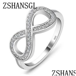 Fashion Cz Infinity Endless Love Claddagh 8 Shape 925 Sterling Sier Rings For Women Plata/Argento Filled Jewellery Anel Feminin Dhgarden Otjre