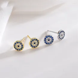 Hoop Earrings BF CLUB 925 Sterling Silver For Women Trendy Blue Eyes Earring Jewelry Prevent Allergy Party Accessories Gift