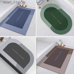 Non-Slip Bath Mats Super Absorbent Bathroom Mat Non-Slip Diatom Mud Toilet Pad Quick-Drying Floor Mat Bath MatL231012