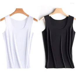 Women's Tanks Summer Ice Silk Vest For Women Traceless Sleeveless Slim Fit Tank Top Camisole Modal Inner Wear