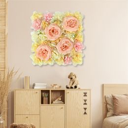 30x30cm New Silk Peony Hydrangea Artificial Flower Wedding Background Store Wall Decorated Living Room Bedroom Decor Flowers