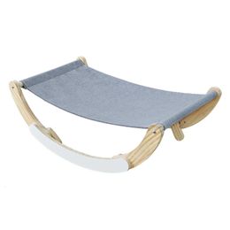 Cat Beds Furniture Pet Cat Hammock Wooden Cat Bed Cradle Breathability Comfort Rocking Chair for Cat Toys Kitten Beds Nest Pet Cat Furniture 231011