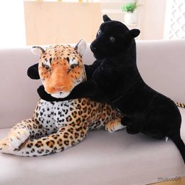 Christmas Toy Supplies plush black panther Toy Realistic Stuffed Animals panther plush lifelike leopard soft doll Gift For Children R231012