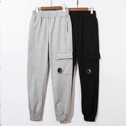 Men's Pants High street tide brand mens pants tech fleece pocket lens terry fabric sweatpants men and women couple basic penc238L