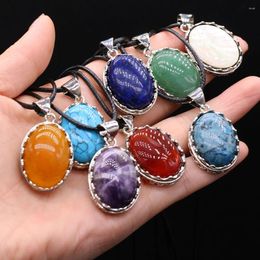 Pendant Necklaces Natural Shell Stone Necklace Blue Turquoise Rose Quartz For DIY Jewellery Making Bracelet Gift Home Decoration