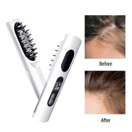 Hair Brushes EMS Electric Massage Comb Vibration LED Red Light Therapy Hair Tens Pulse Massage Scalp Brush for Hair Growth Anti Hair Loss 231012