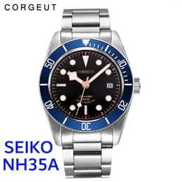 Wristwatches Top Brand Watch Waterproof Japan NH35 Automatic Mechanical Wristwatch Full Steel Sapphire Calendar Business Male Clock