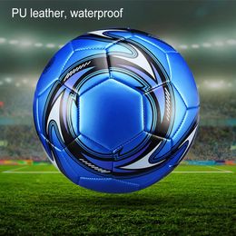 Balls PU Leather Machinestitched Football Ball Adults Match Soccer Waterproof Size 5 Practising Sports Accessories 231011