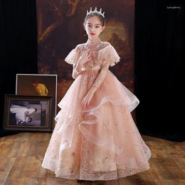 Girl Dresses Teenage Girls Dress Appliqus Children's Clothing Party Elegant Princess Long Tulle Kids Lace Wedding Ceremony Vestidos