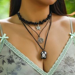 Pendant Necklaces Chians With Stars/Tree/Stone Necklace For Women Trendy Stone Beaded Choker 2023 Fashion Jewellery Accessories